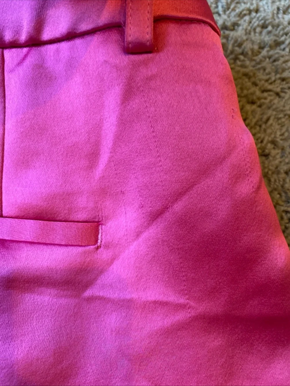 Express Satin High Waist Shorts Womens Sz 12 Pink Barbiecore Vacation Pleated